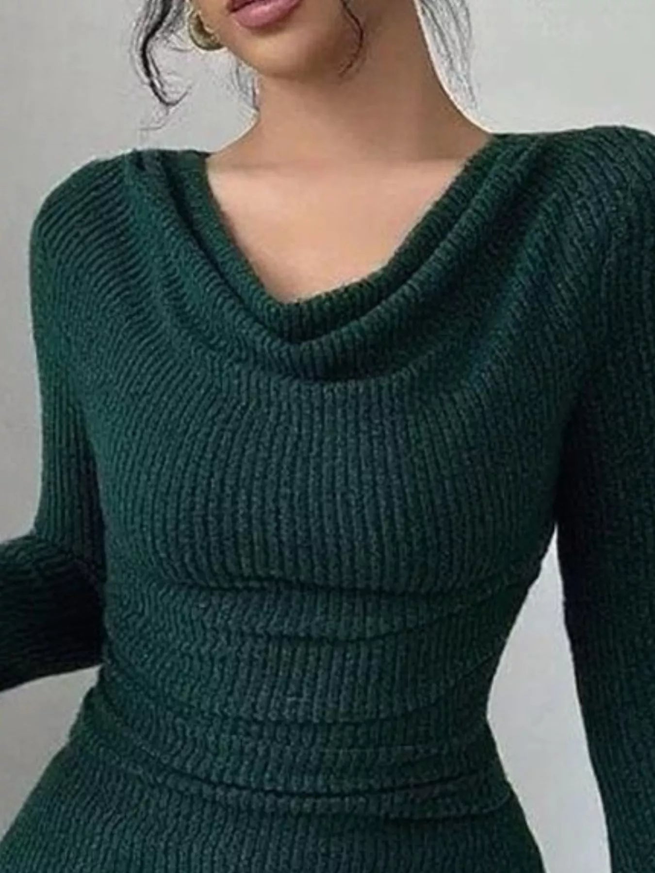 Cowl Neck Flare Sleeve Top