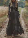 Lace Long Sleeve Maxi Dress