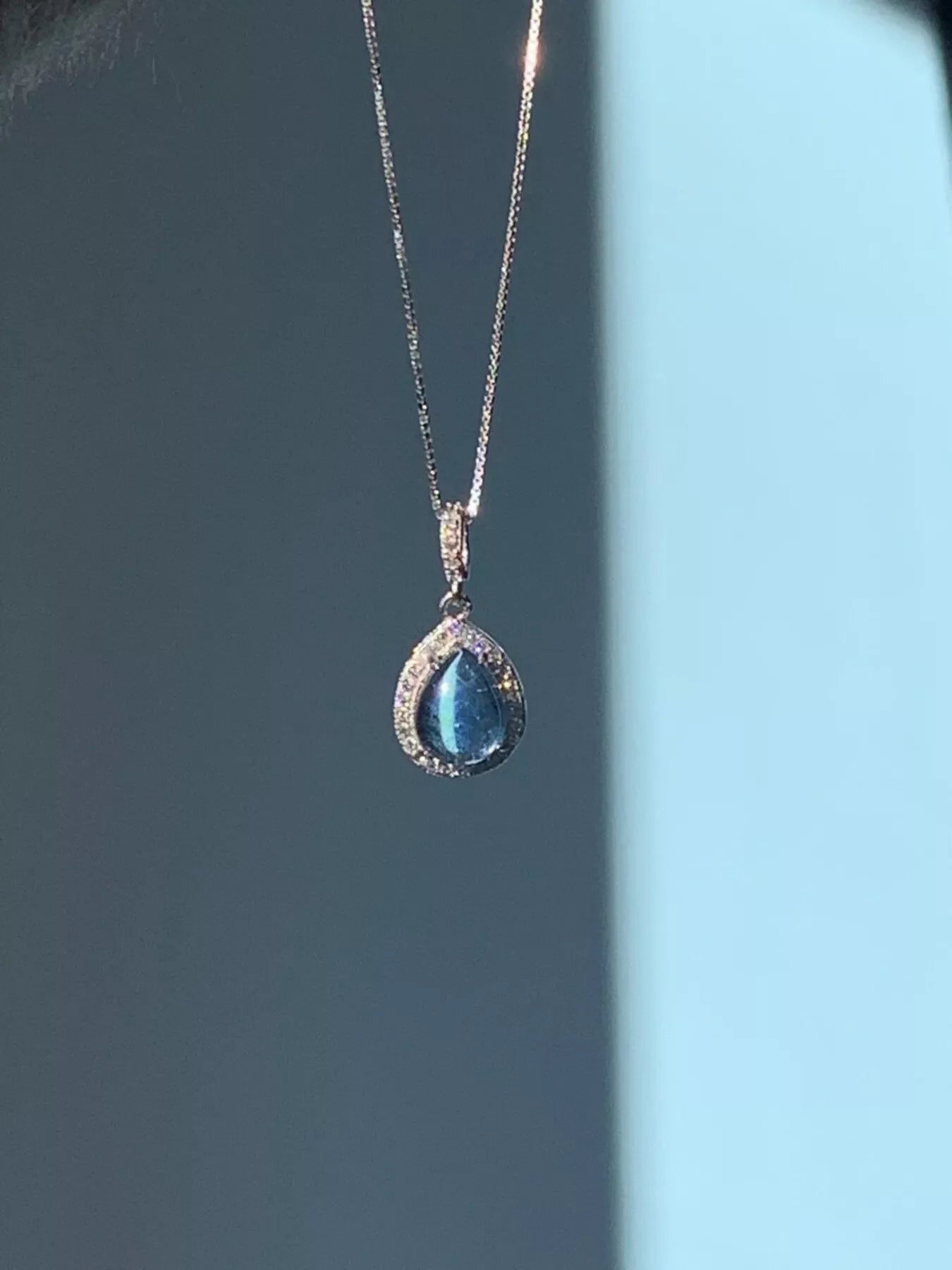 Crystal Teardrop Pendant Necklace