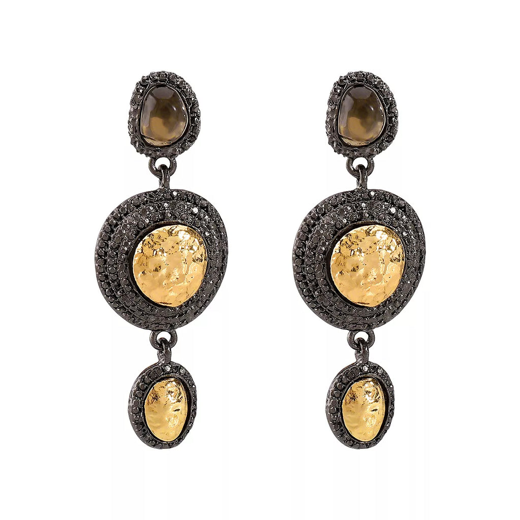 Vintage-Inspired Dangle Earrings with Gold Accents