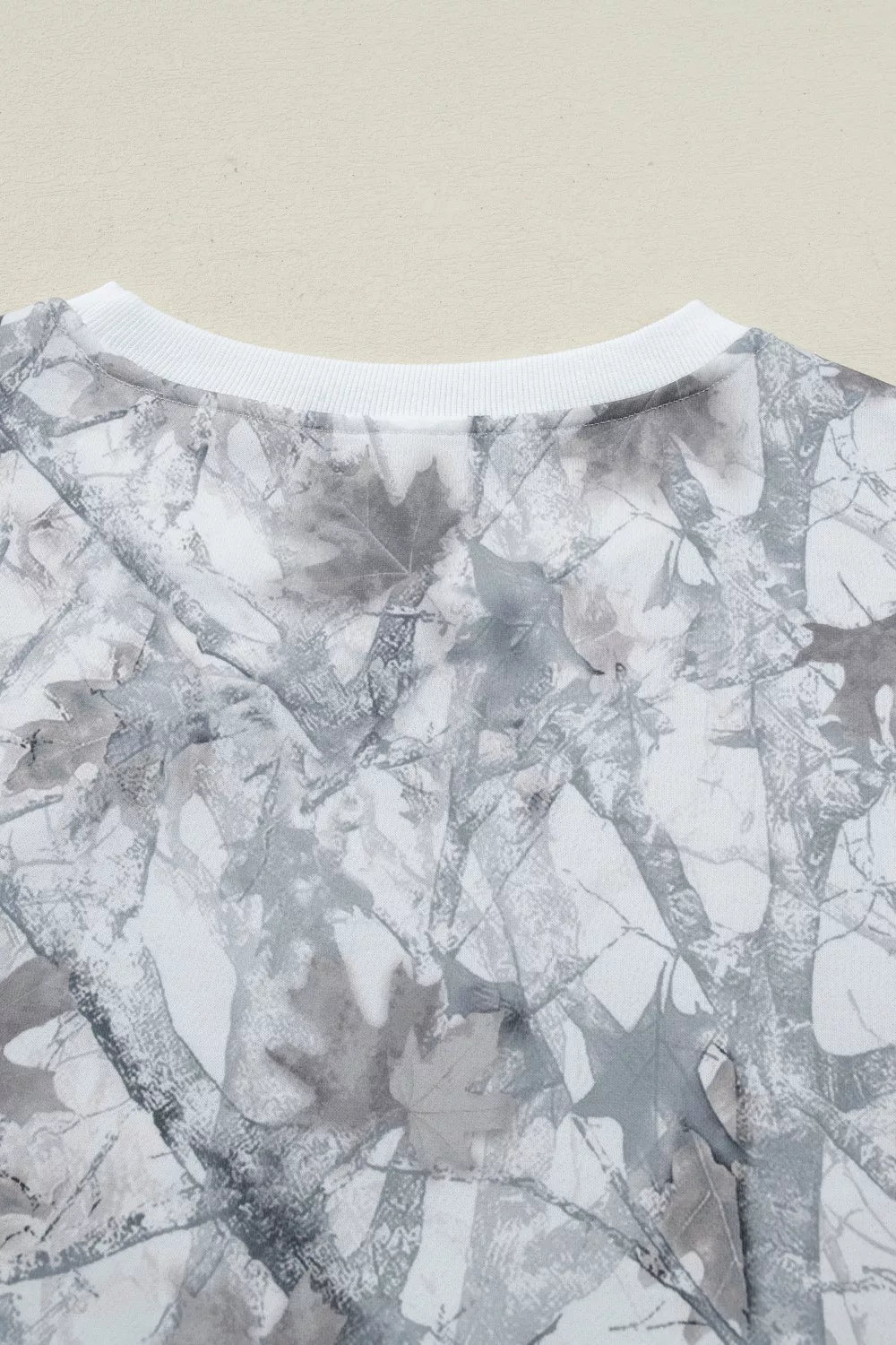 Abstract Woodland Camo Print Baggy Pullover Drawstring Shorts Set