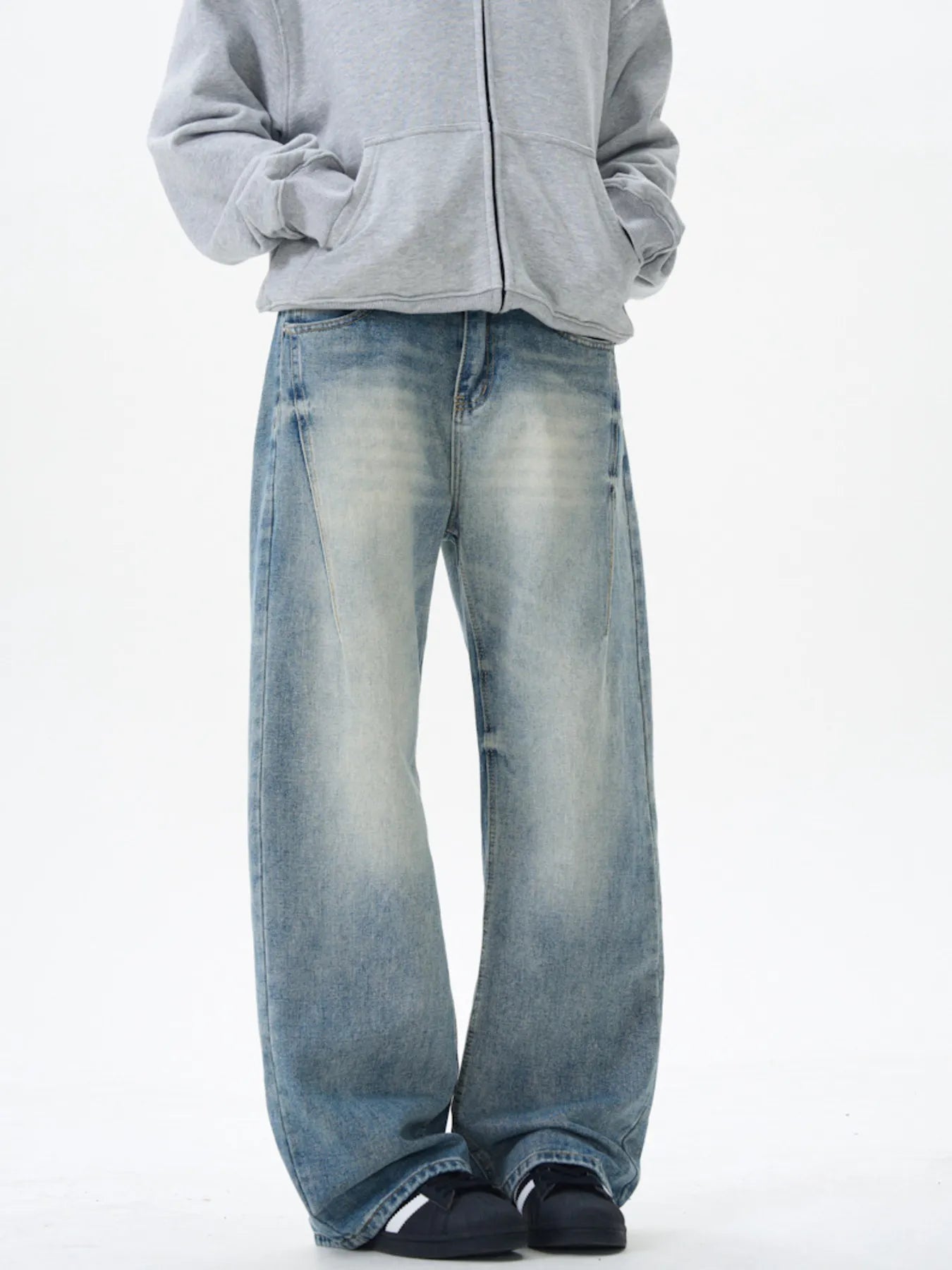 Men's Wash Wide Leg Jeans