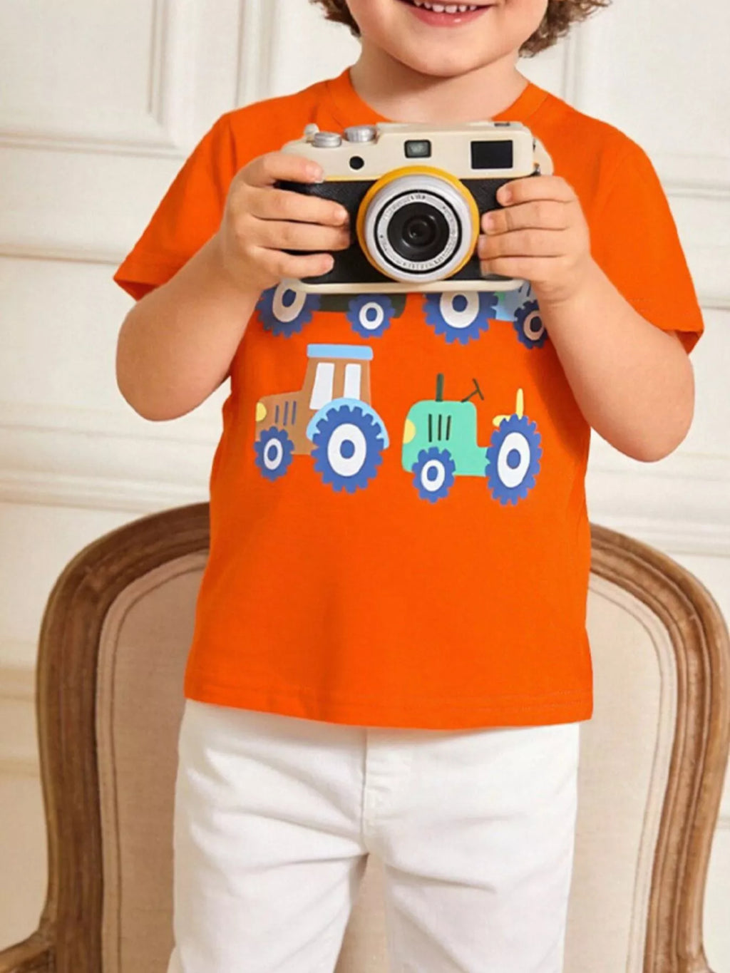 Children's Tractor Print Casual T-Shirt