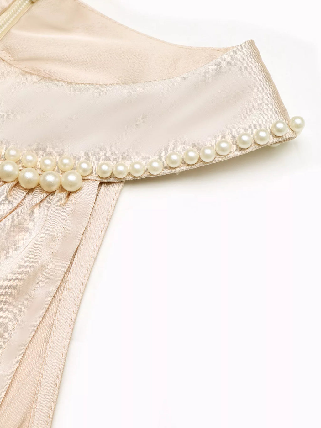 Pearl Halter Satin Midi Dress