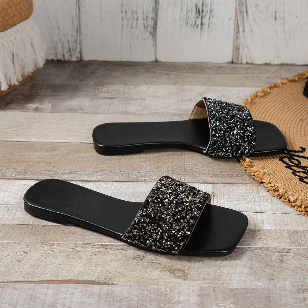 Open Toe Rhinestone Sandals