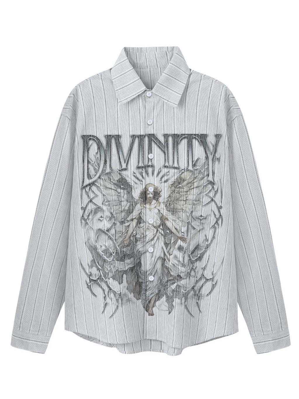 Men's Divinity Angel Striped Button-Up Shirt