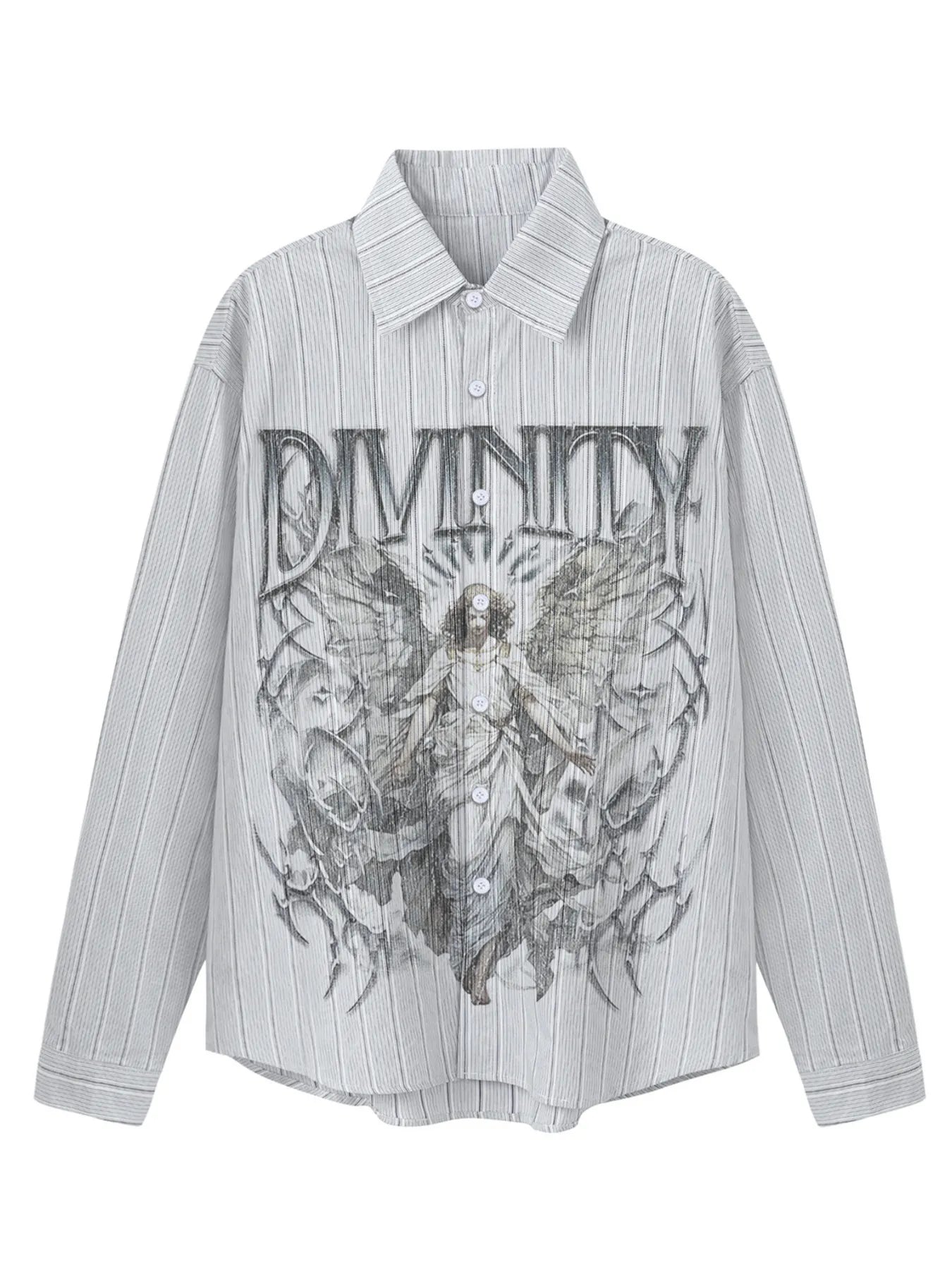 Men's Divinity Angel Striped Button-Up Shirt