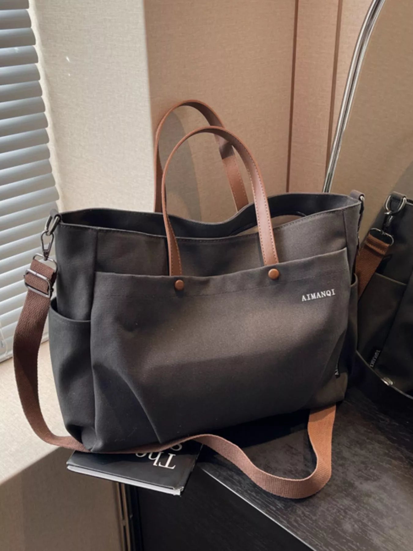 Canvas Tote Crossbody Bag