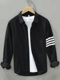 Men's Plus Size Button-Up Shirt with Stripe Detail