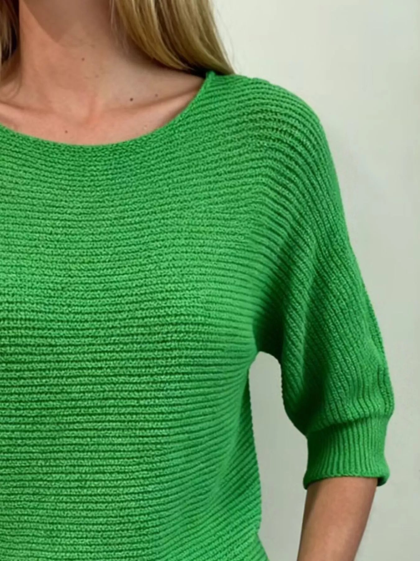 Full Size Ribbed Knit Round Neck Sweater Plus Size