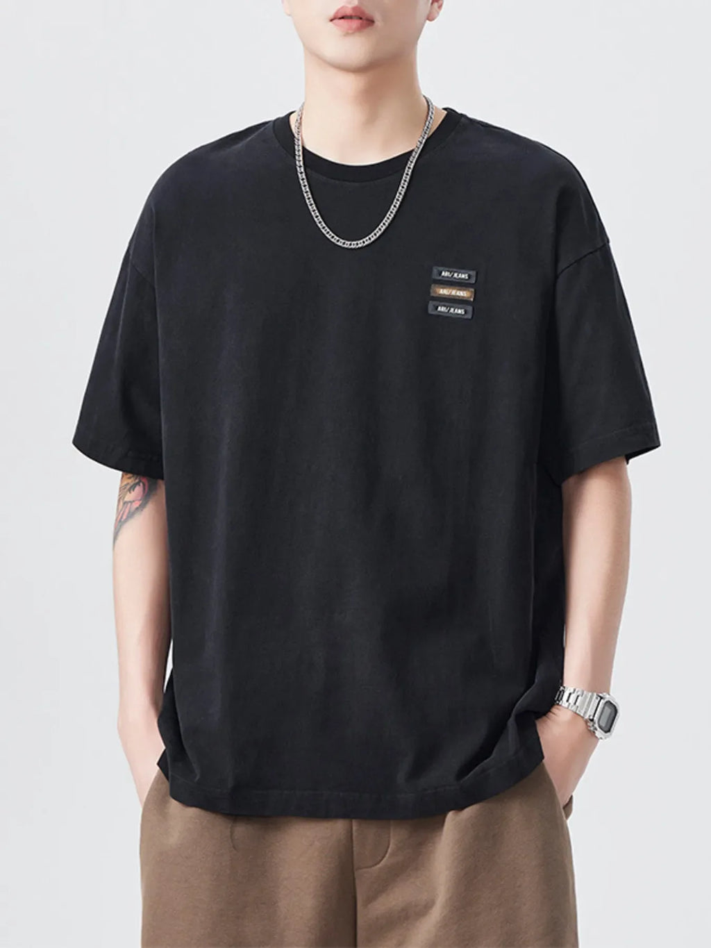 Men's Plus Size Round Neck Short Sleeve T-Shirt