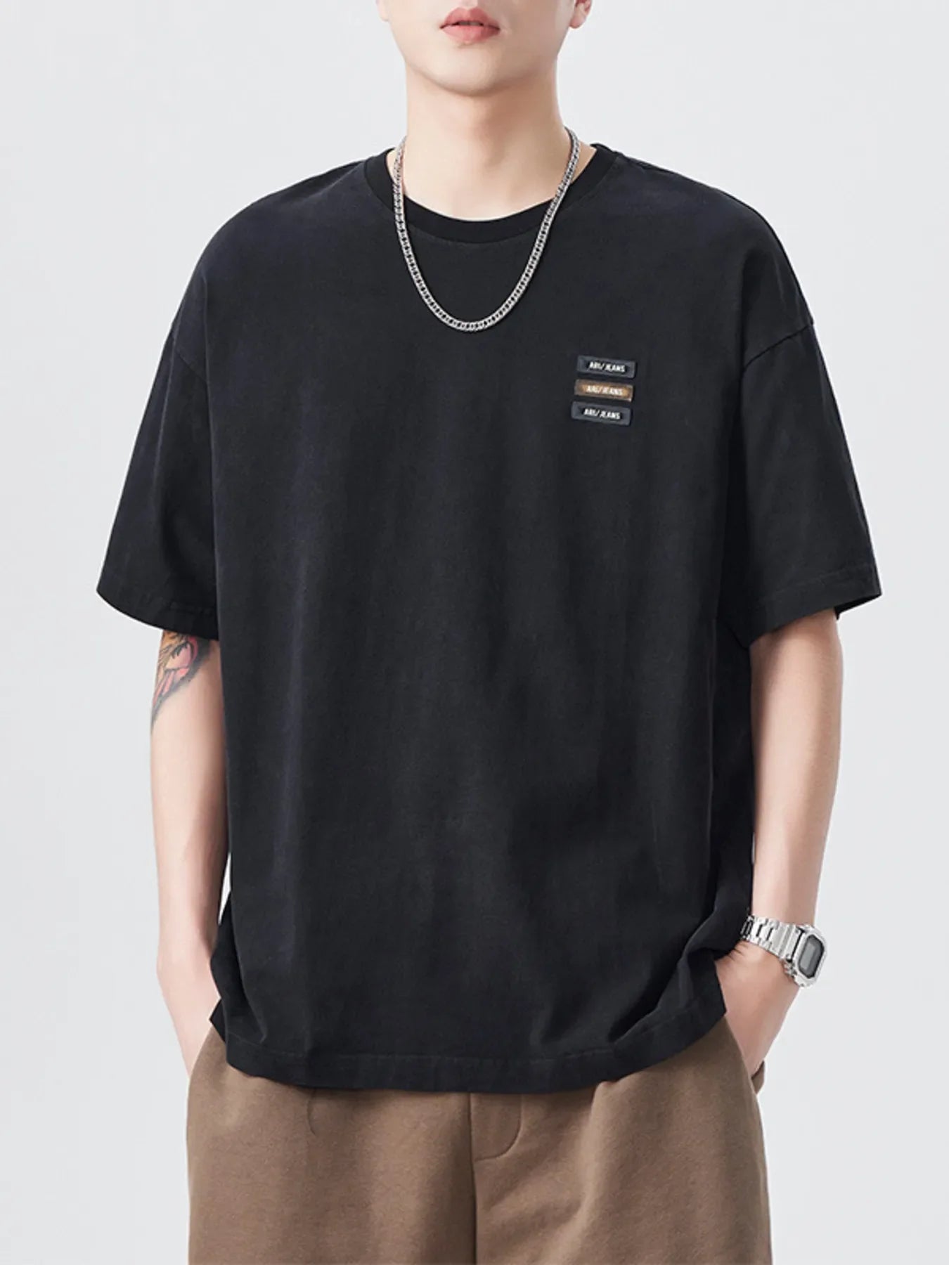 Men's Plus Size Round Neck Short Sleeve T-Shirt