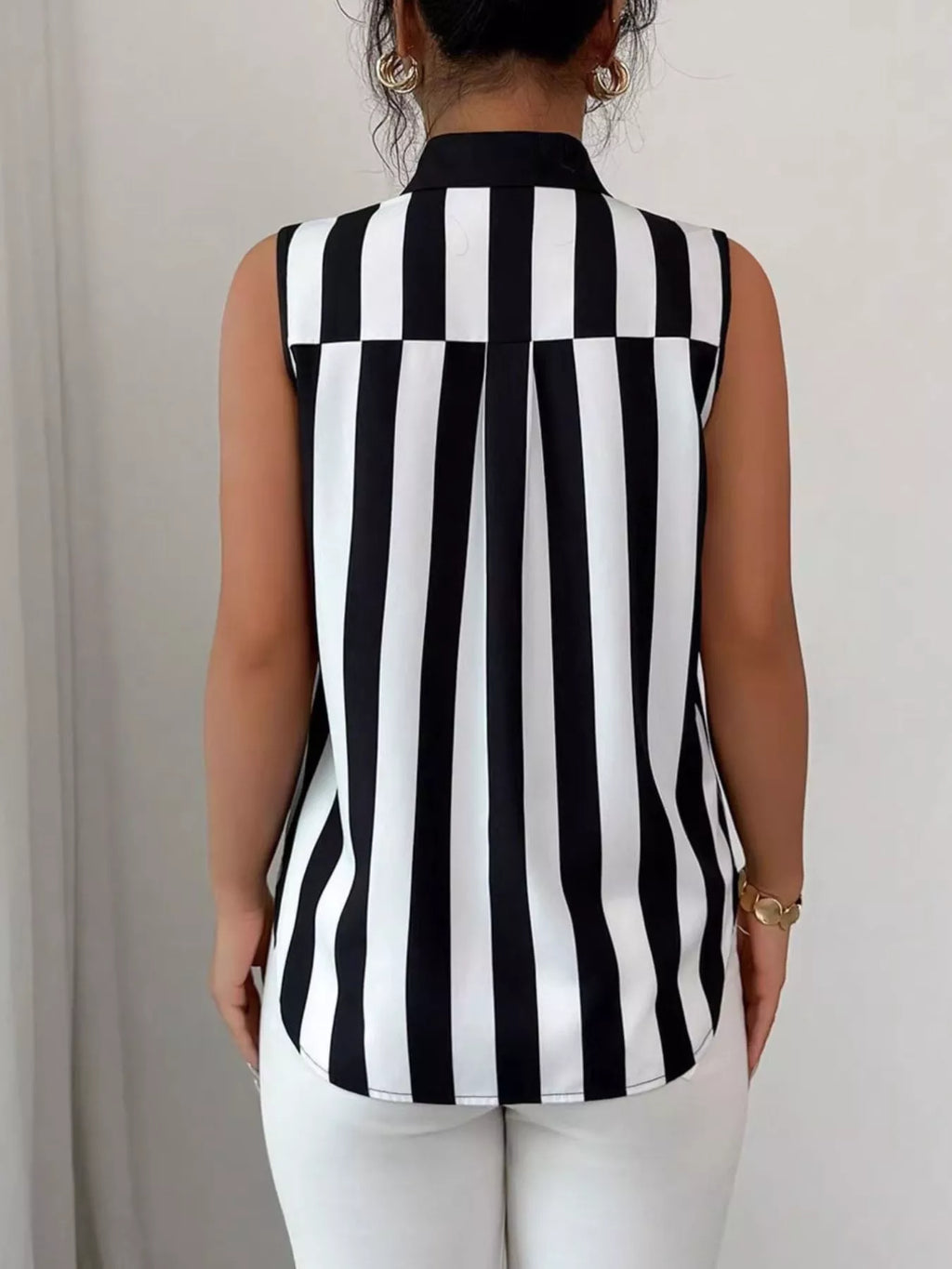 Button Up Sleeveless Shirt