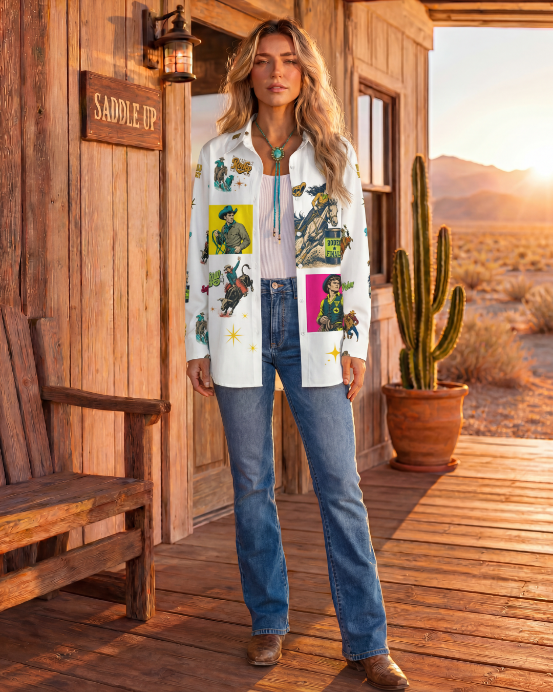 Baha Ranch The Last Roundup Button Up Blouse