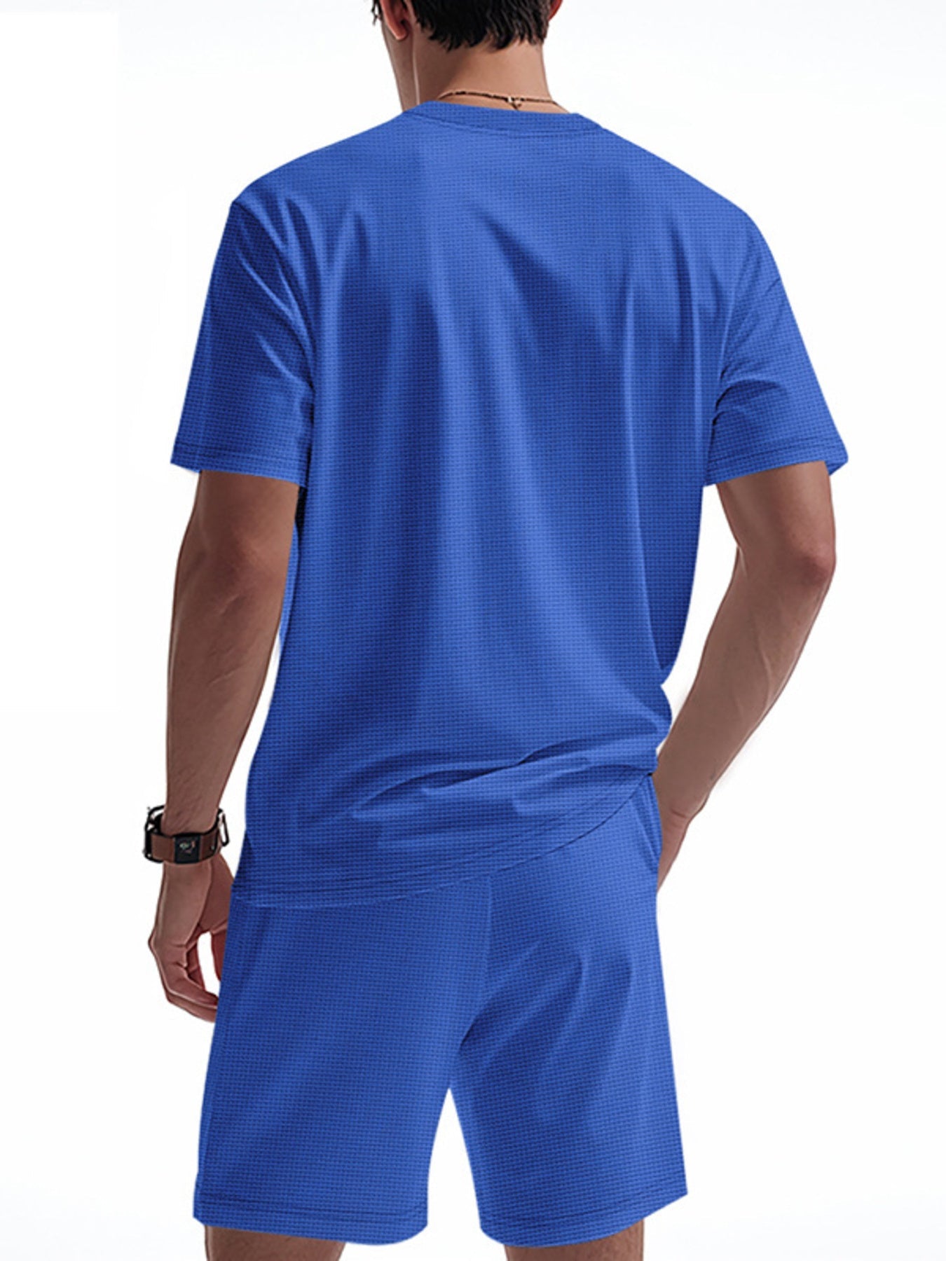 Men's Full Size Casual Short Sleeve Top & Shorts Set Plus Size