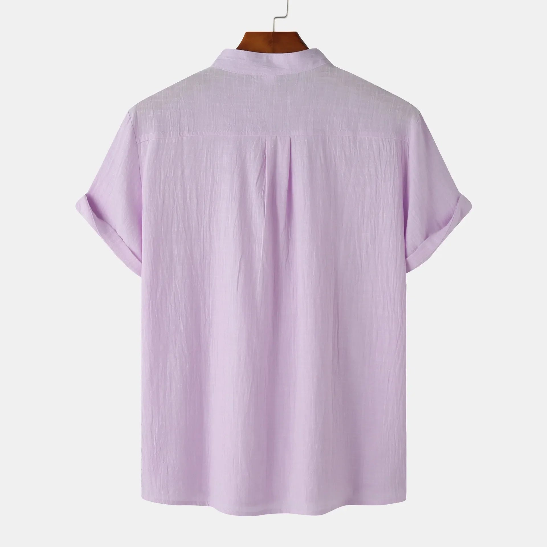 Men's Mandarin Collar Short Sleeve Henley Shirt