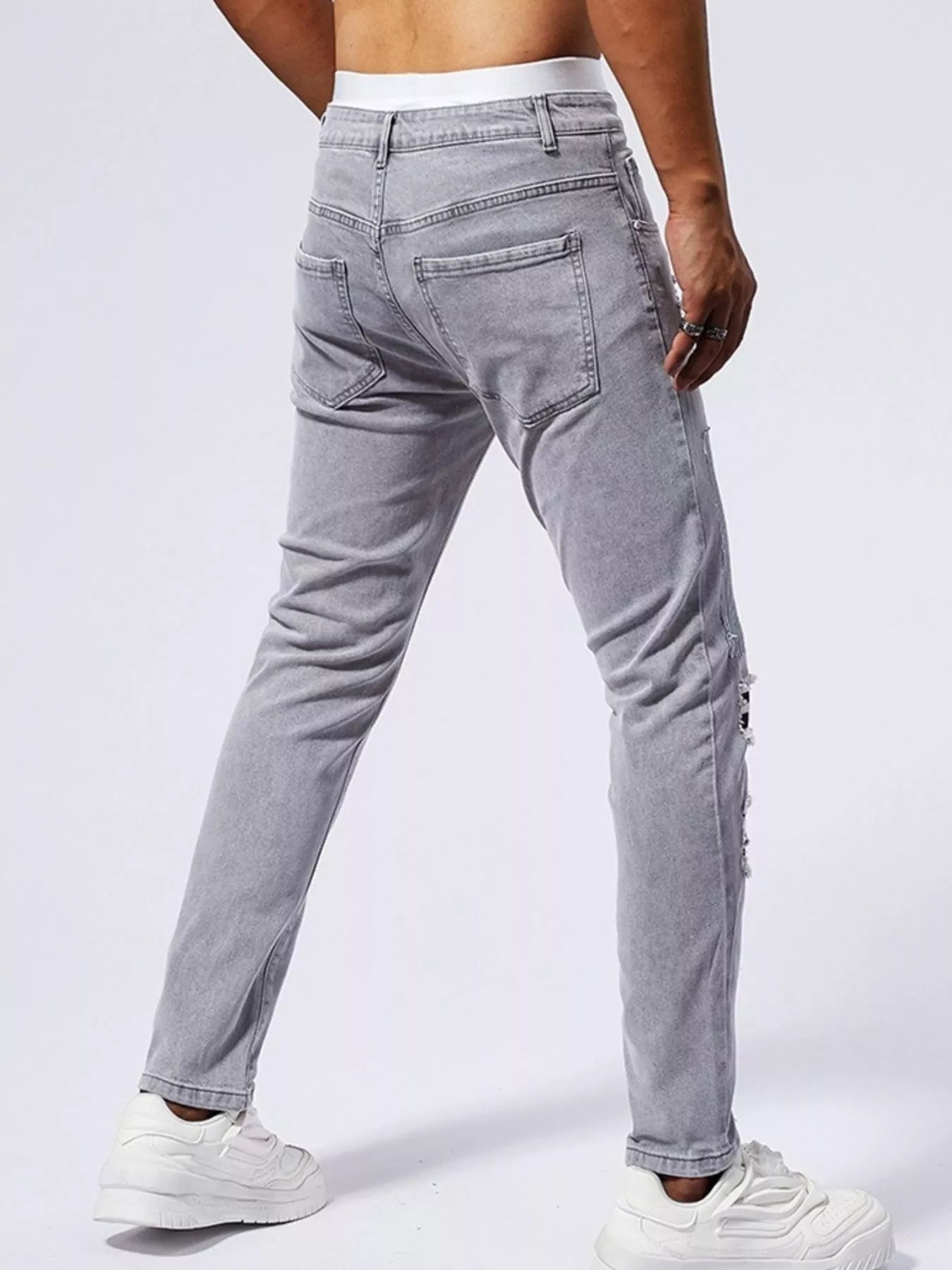 Men's Distressed Slim Fit Jeans