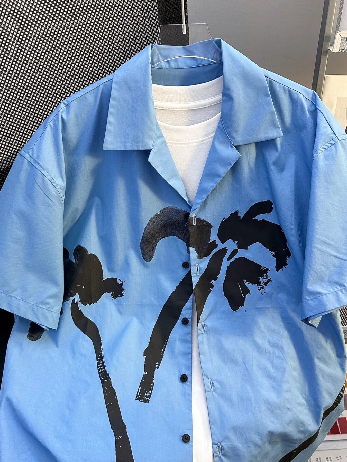 Men's Plus Size Short Sleeve Button-Up Shirt