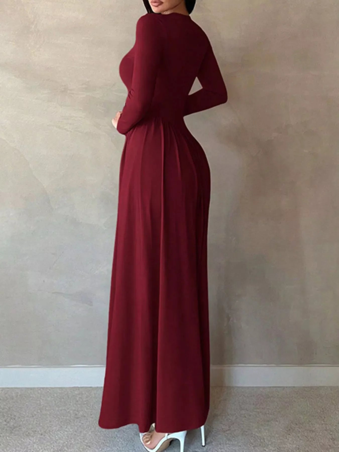 Long Sleeve A-Line Maxi Dress