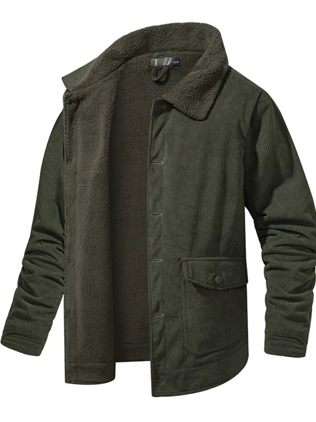 Men's Corduroy Sherpa Lined Button-Up Jacket