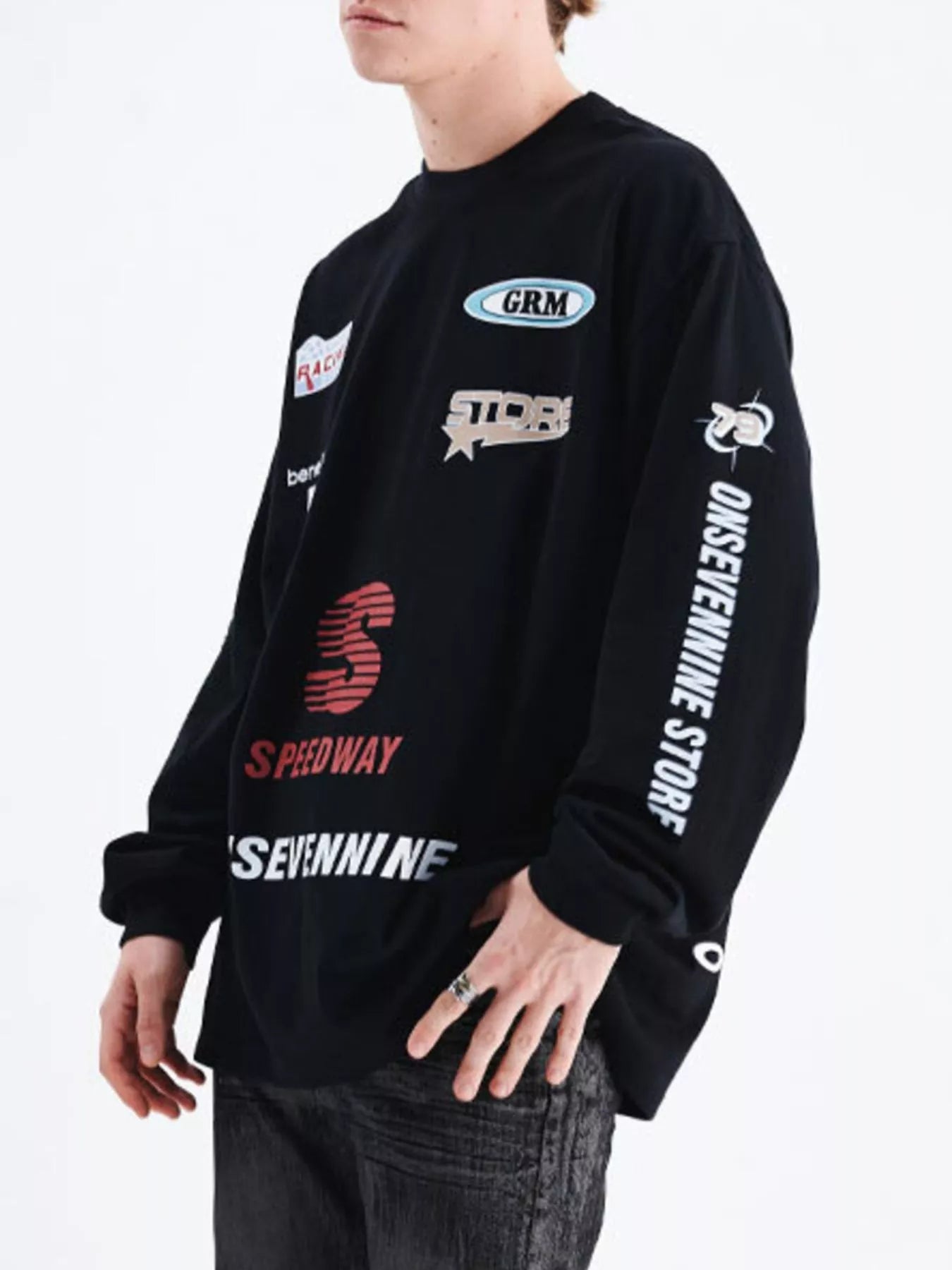 Men's Letter Round Neck Long Sleeve T-Shirt