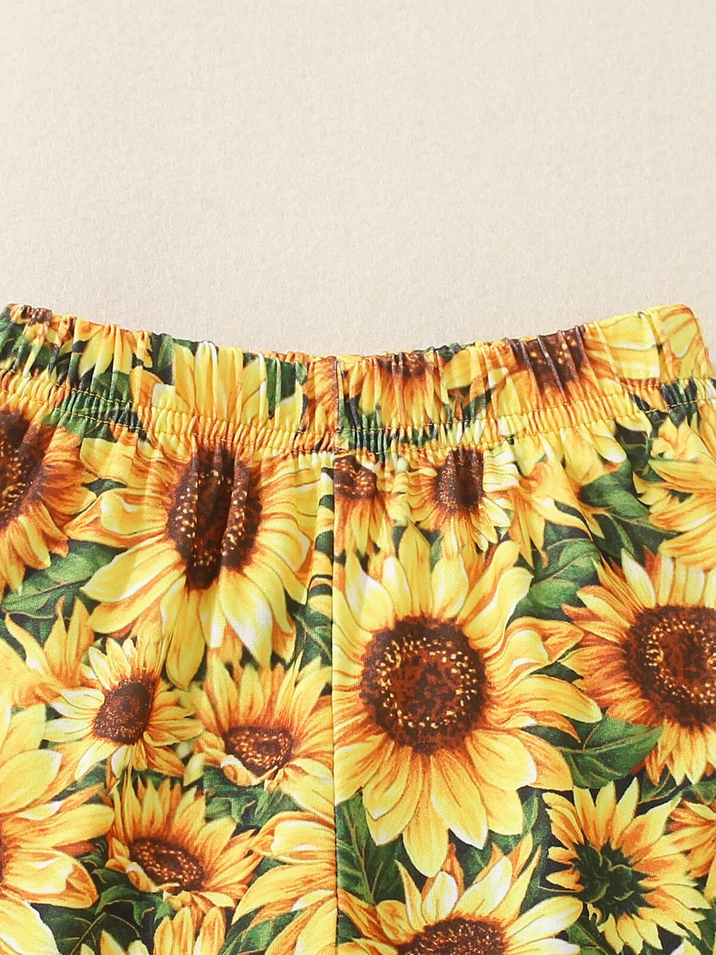 Children's Sunflower Smocked Top and Bell Bottom Set