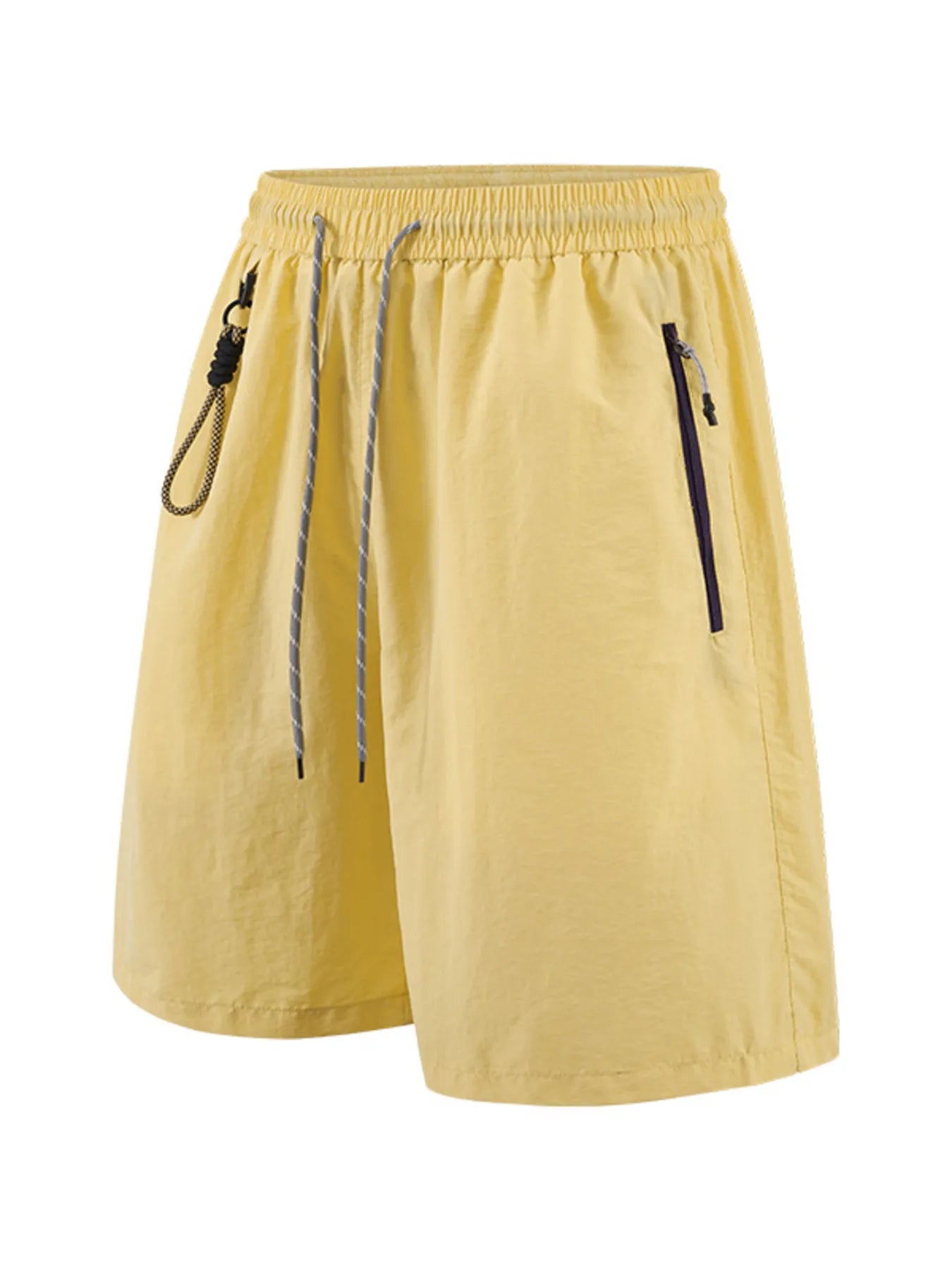 Men's Lightweight Drawstring Shorts with Zipper Pockets