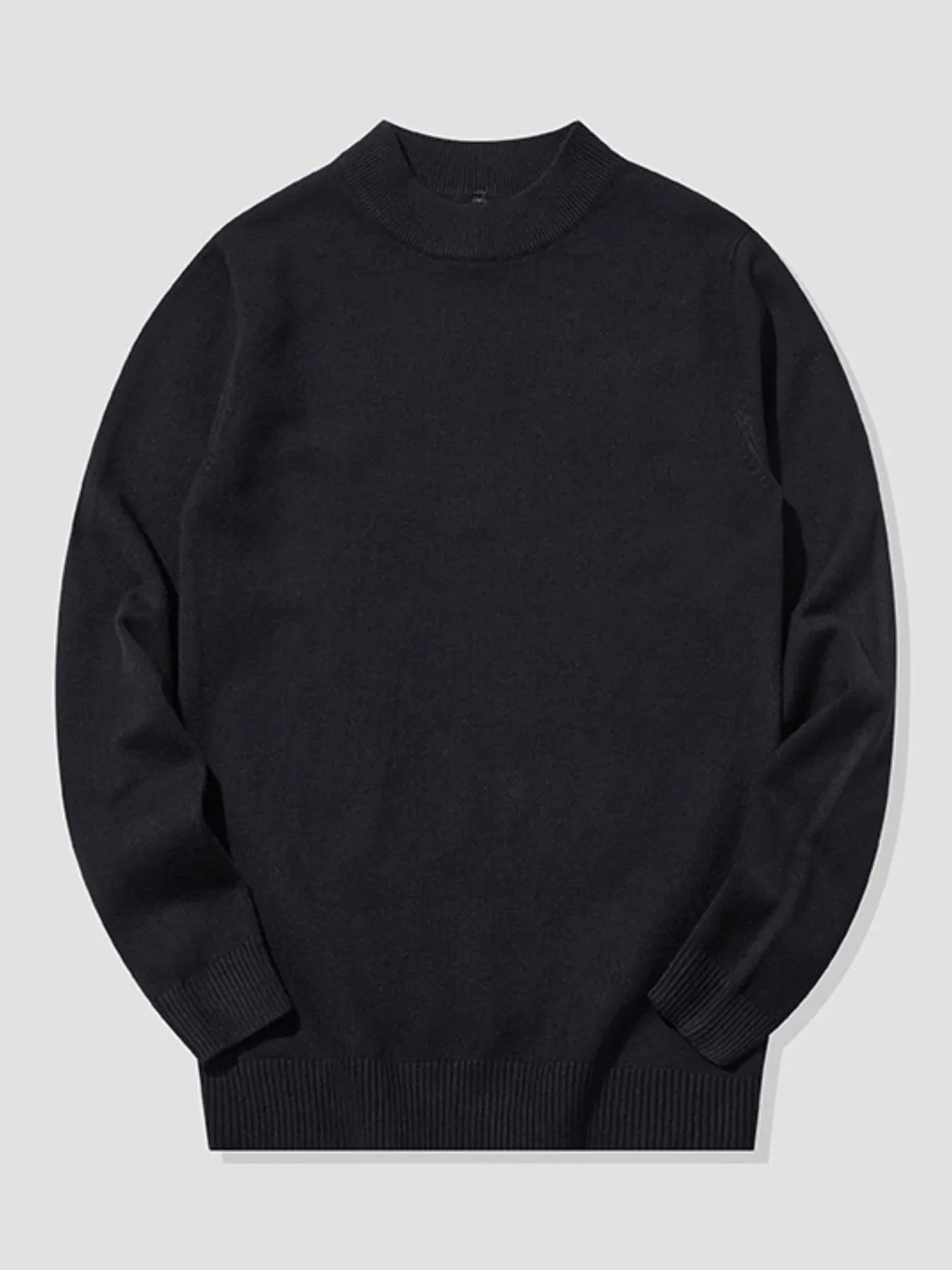Men's Plus Size Ribbed Hem Long Sleeve Sweater