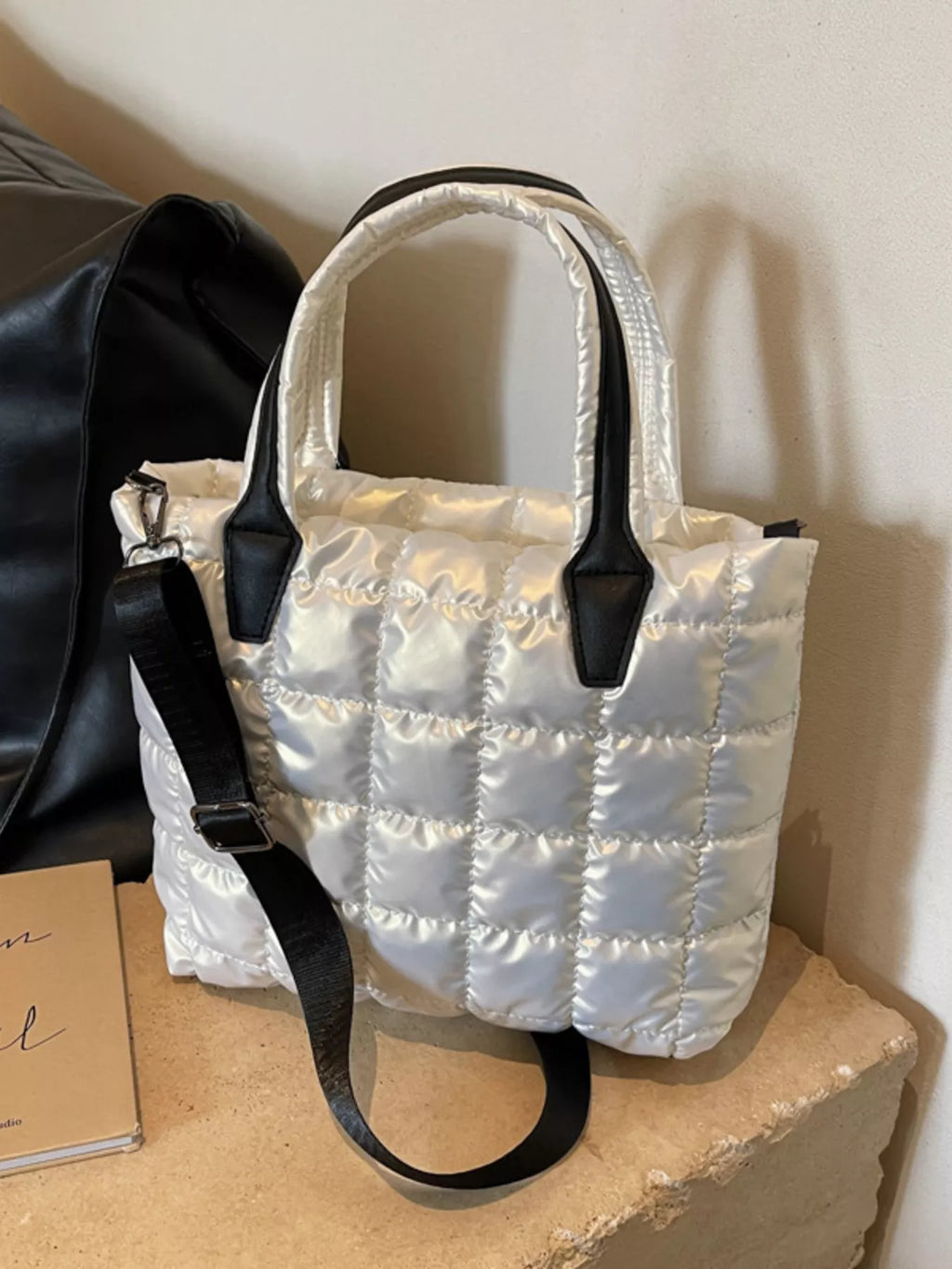Bubble Textured Tote Crossbody Bag