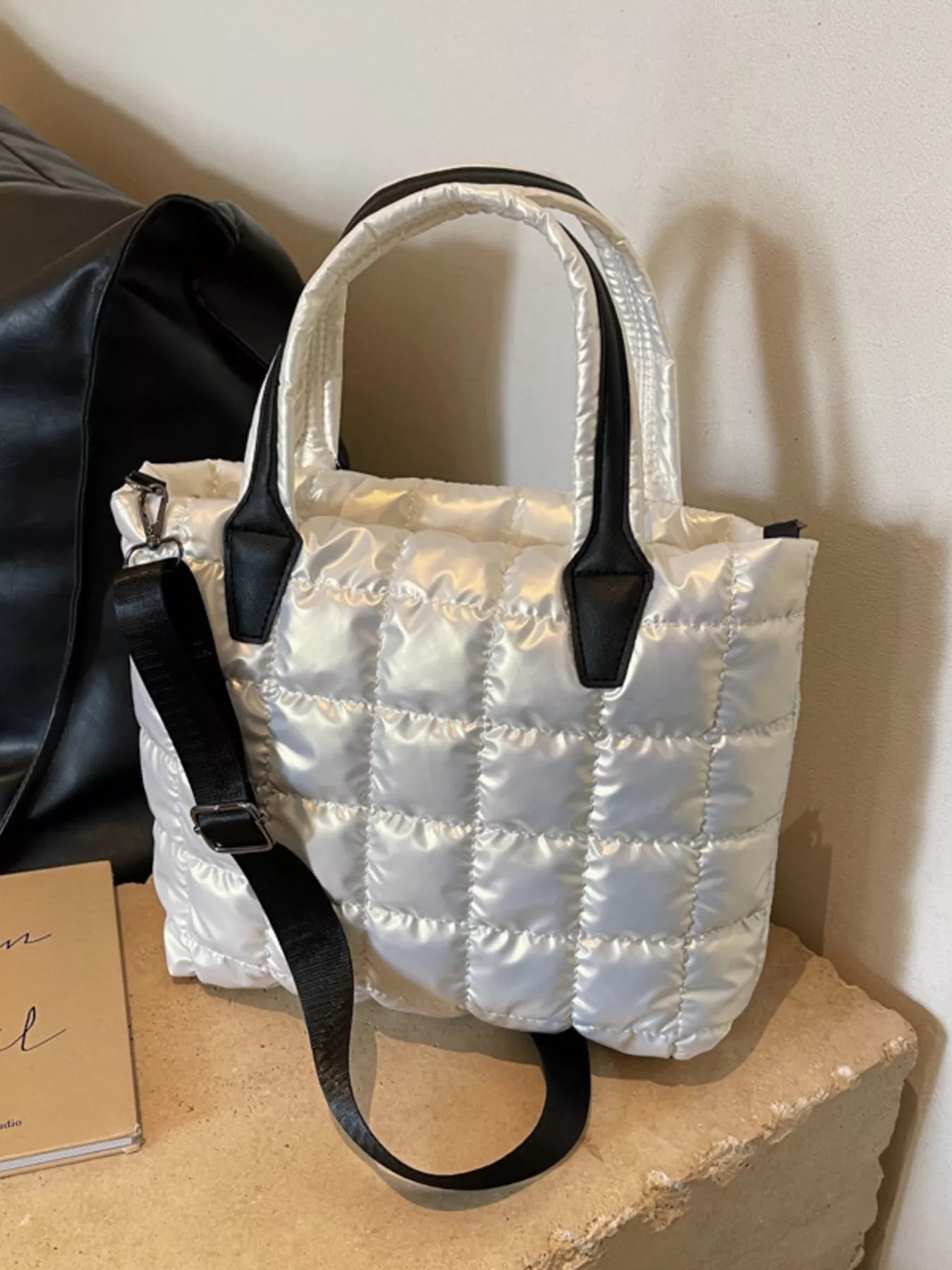 Bubble Textured Tote Crossbody Bag