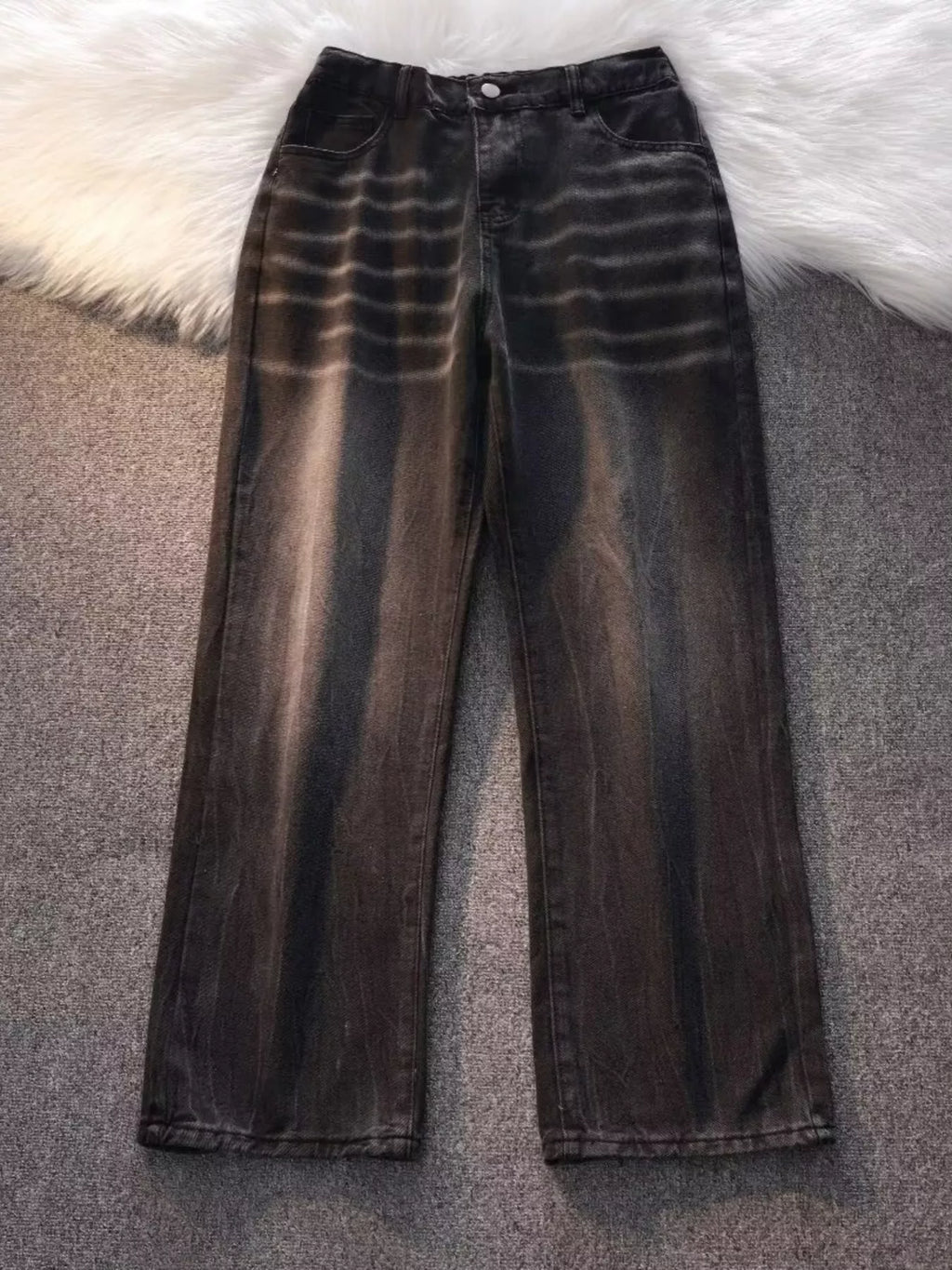 Men's Full Size Wash Straight Leg Jeans Plus Size