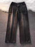 Men's Full Size Wash Straight Leg Jeans Plus Size