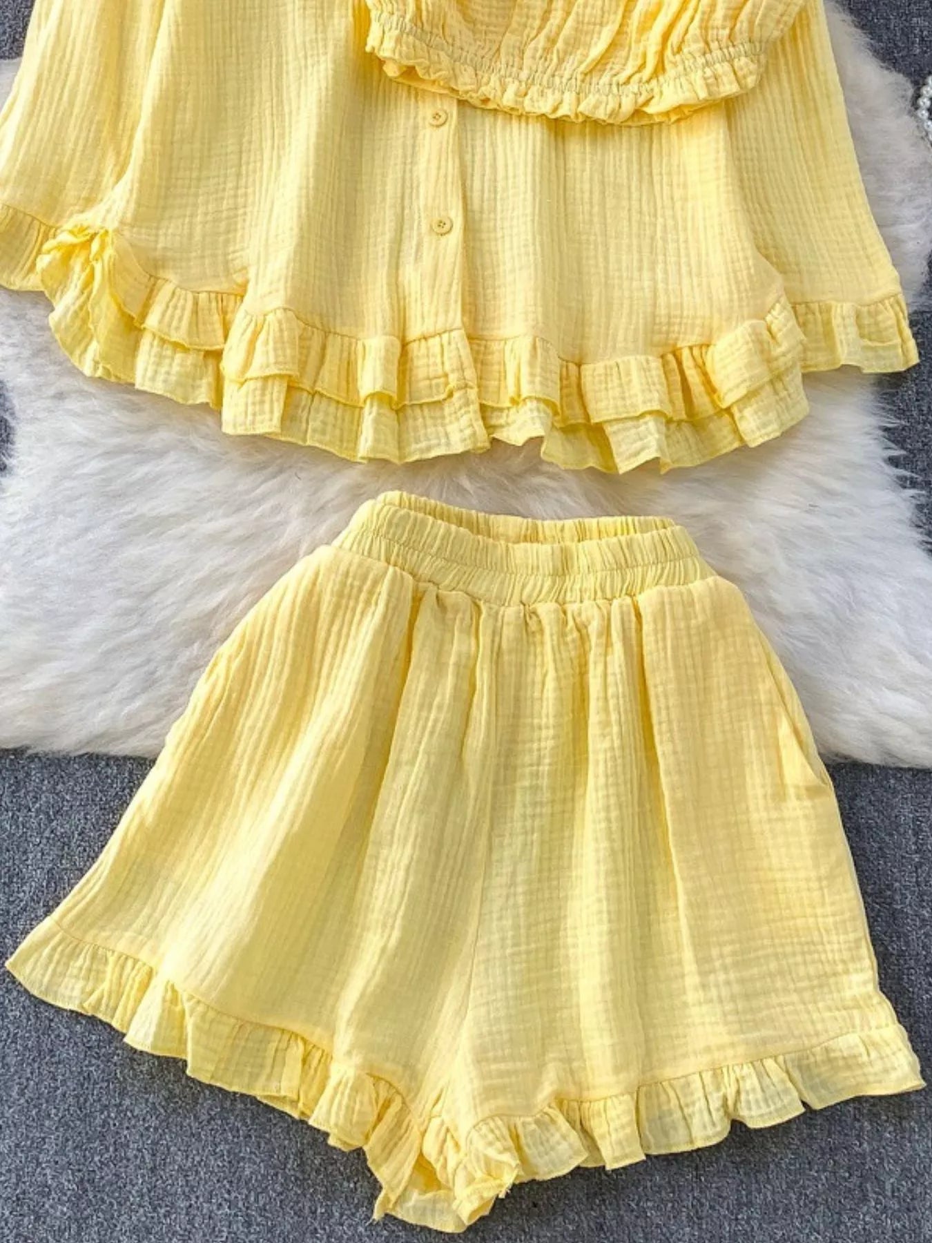 Tube Top & Long Sleeve Shirt & Shorts 3 Piece Set