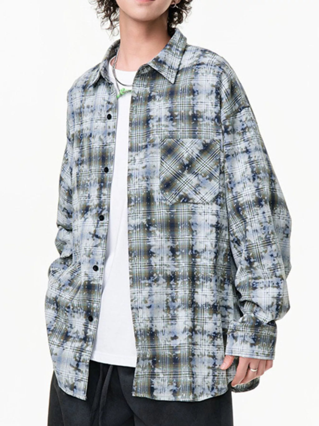 Men's Plus Size Plaid Button Up Long Sleeve Shirt