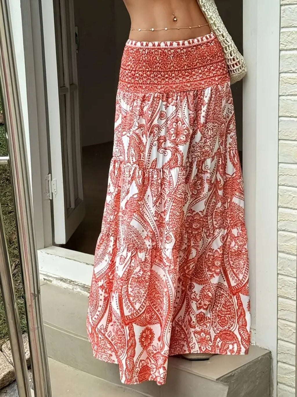 Paisley Print Maxi Skirt