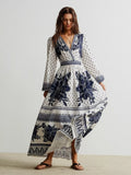 Floral Print Long Sleeve Maxi Dress