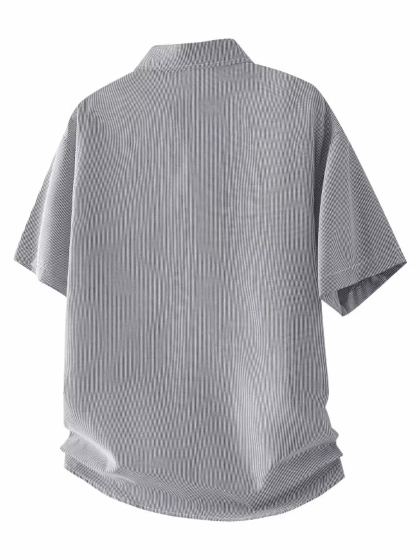Men's Plus Size Casual Striped Short Sleeve Shirt