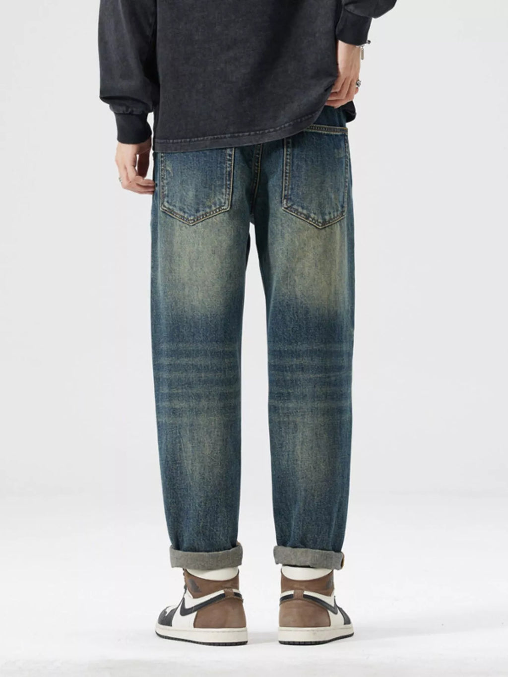 Men's Patchwork Ripped Loose Fit Jeans