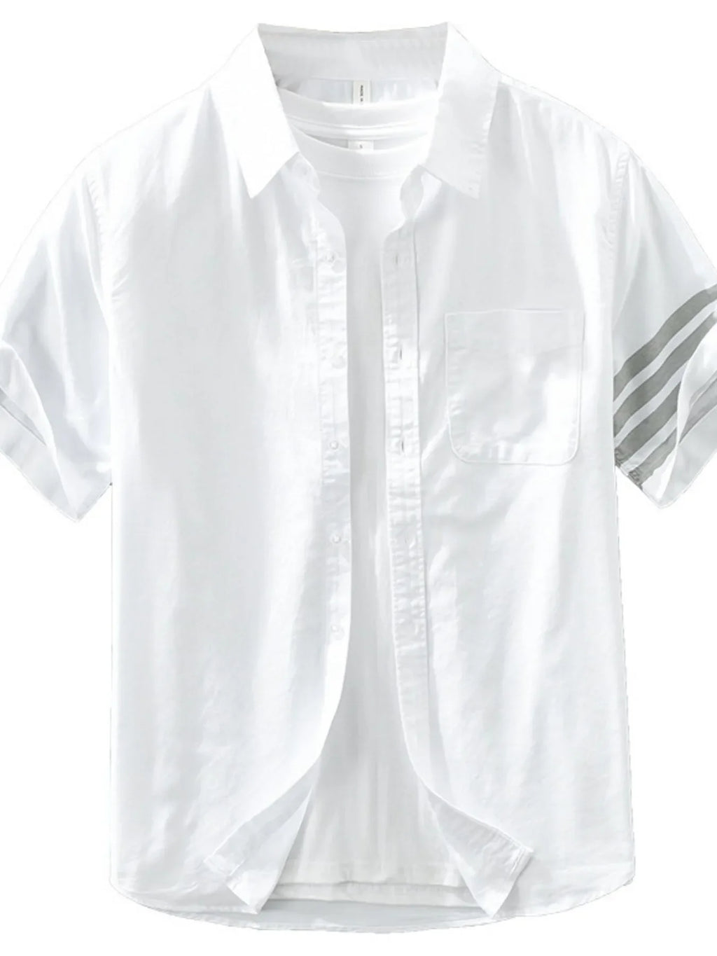Men's Plus Size Short Sleeve Button-Up Shirt