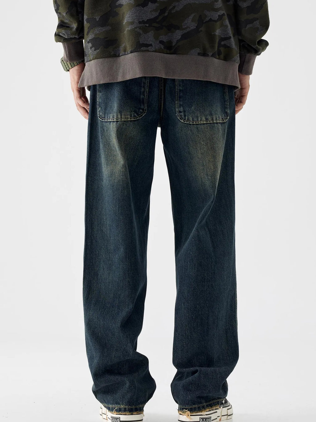 Men's Vintage Wash Wide Leg Jeans