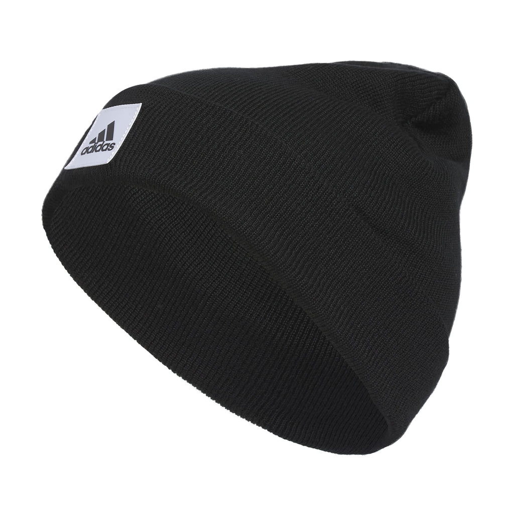 adidas Womens 1x1 Beanie Standard fit Cuffed Acrylic Knit hat/Cap for Winter Black/White F23 One Size