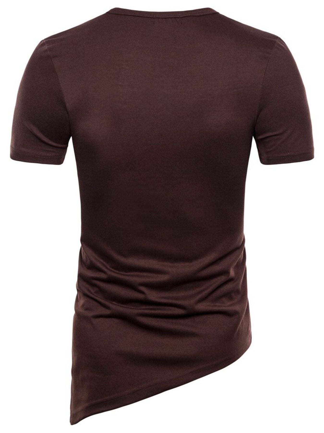 Men's Lace-Up Asymmetric Hem T-Shirt