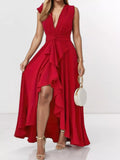 Full Size Ruffled High-Low Maxi Dress Plus Size