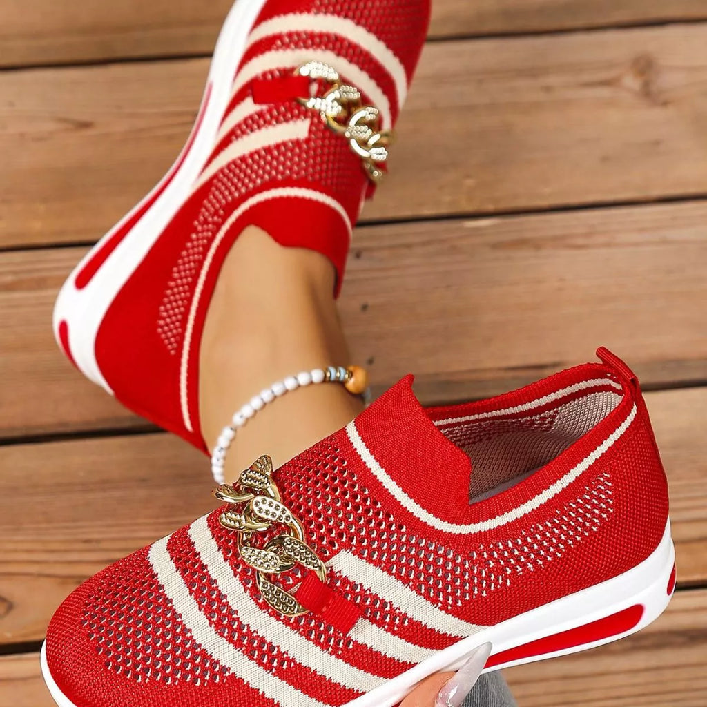 Round Toe Mesh Slip-Ons