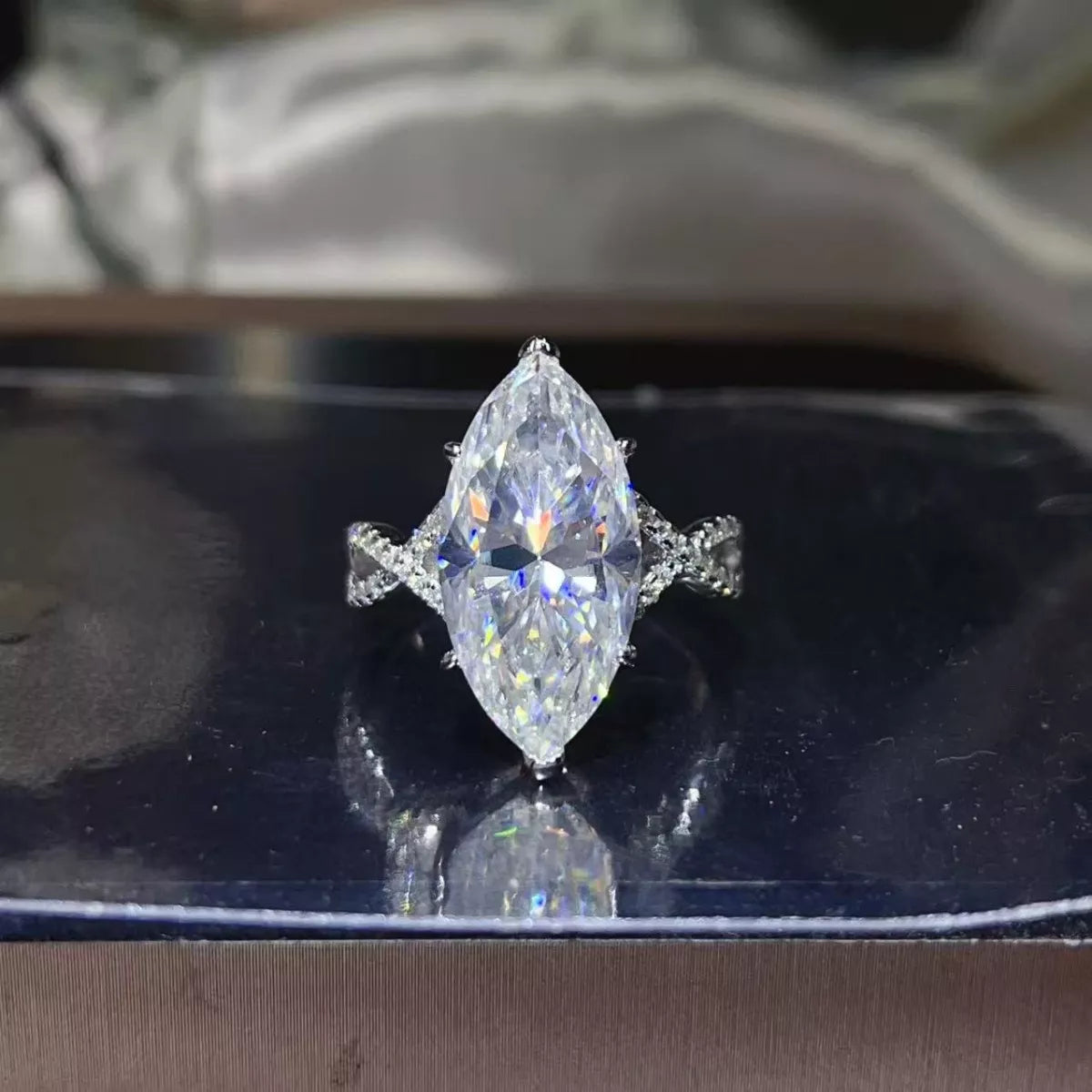 10 Carat Moissanite 925 Sterling Silver Ring