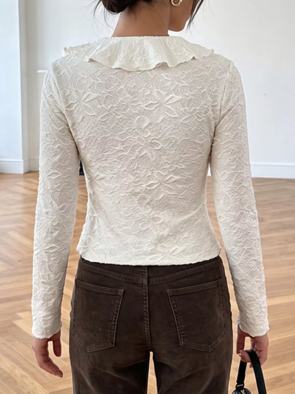 Ruffled Long-Sleeve T-Shirt