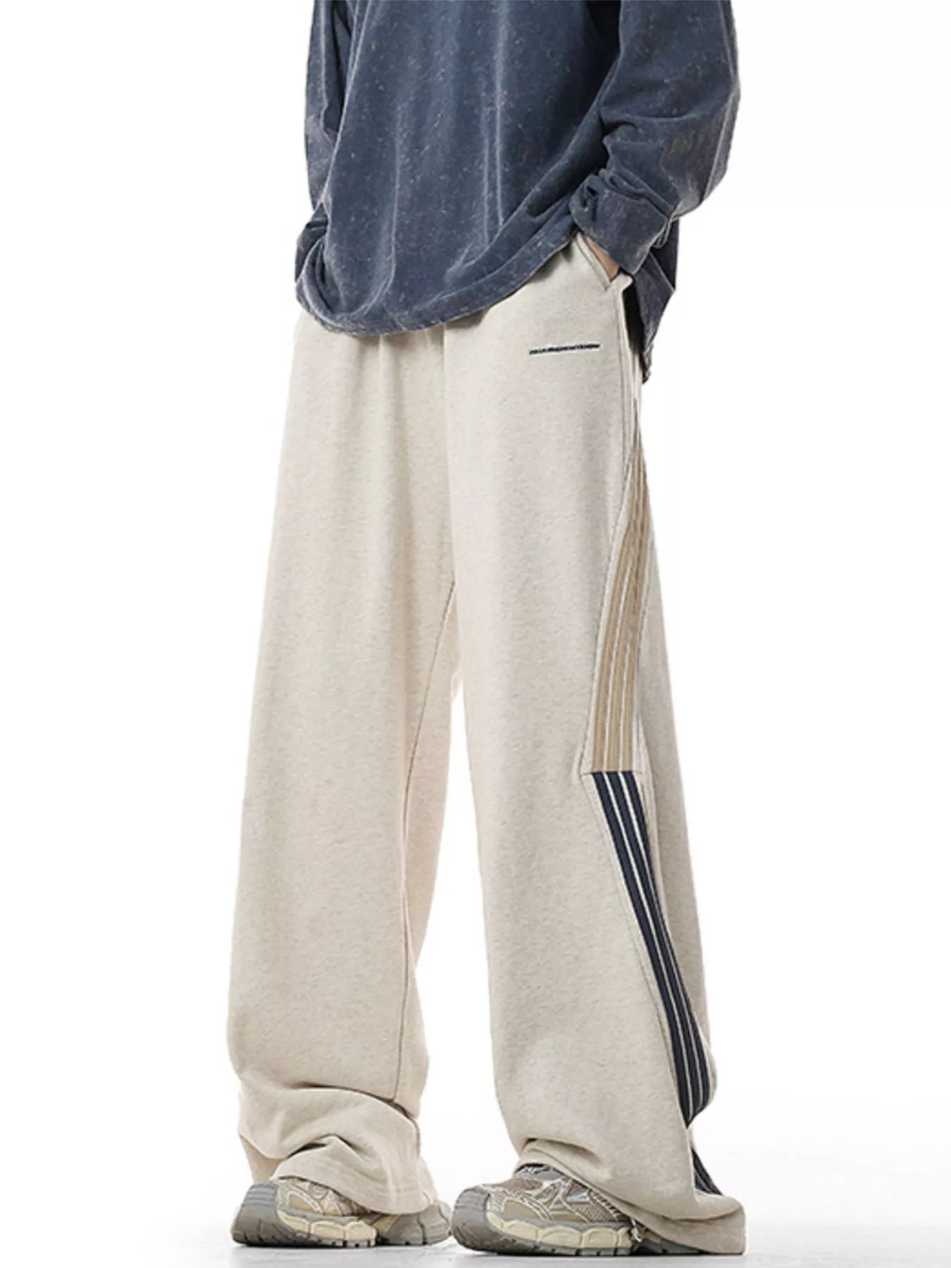 Men's Plus Size Side Striped Relaxed Fit Casual Pants