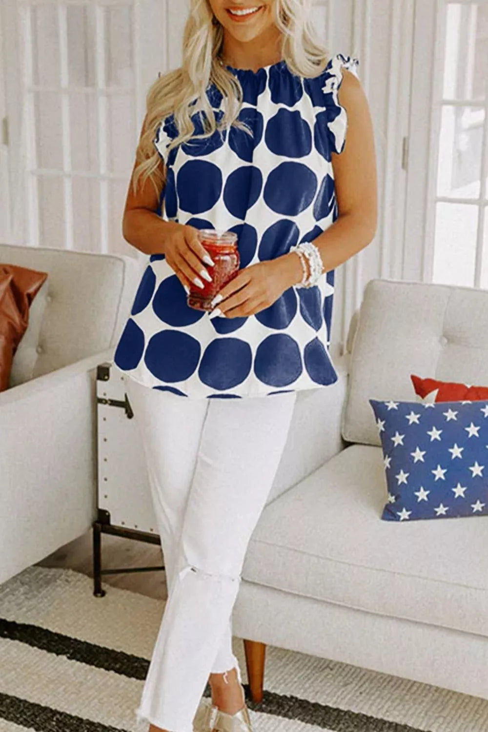 Polka Dot Ruffled Cami