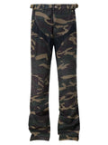 Men's Camouflage Bootcut Jeans with Seam Detail