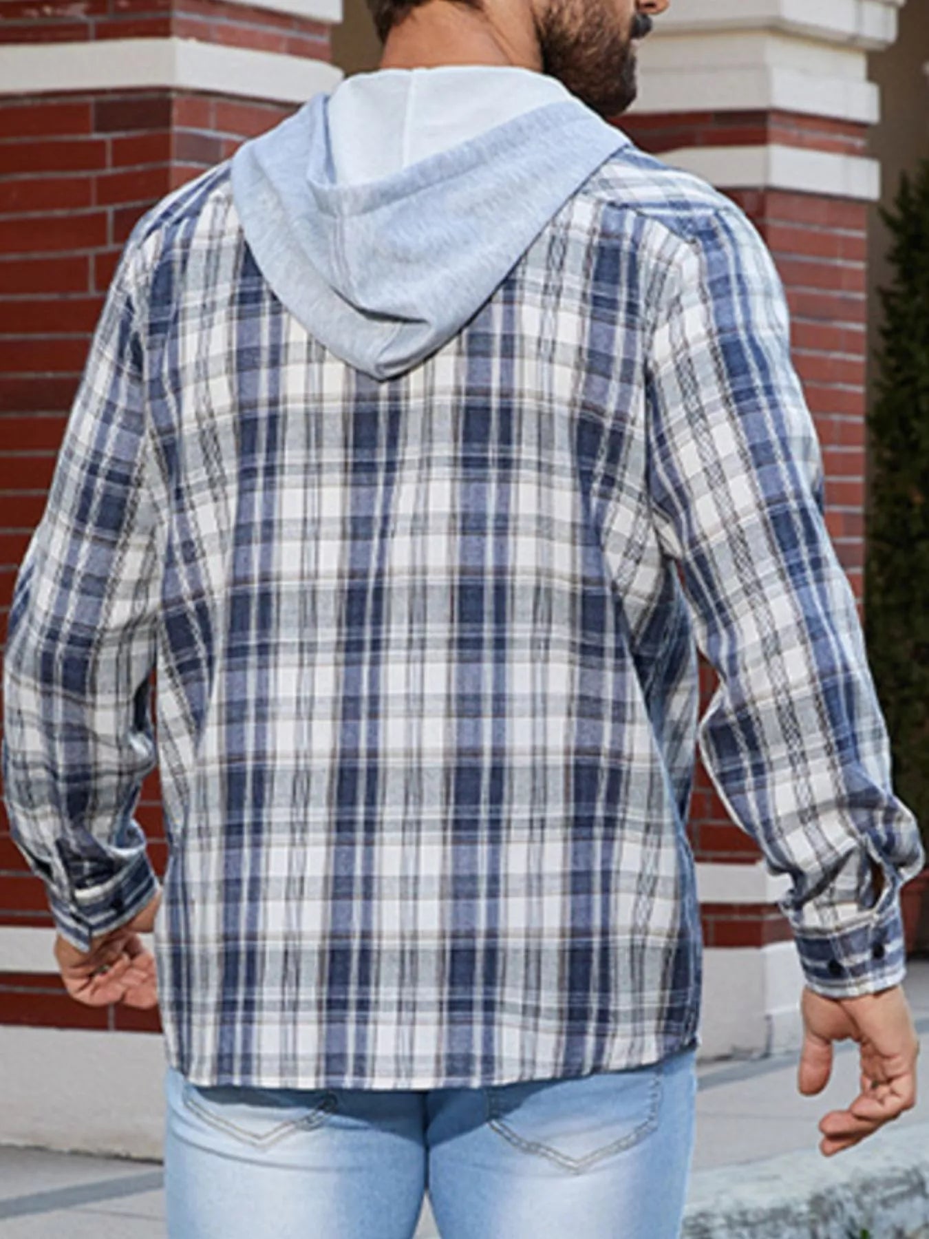 Men's Casual Plaid Long Sleeve Shirt